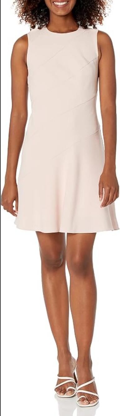 Theory Admiral Crepe Diagonal Sleeveless Mini Dress Pink Size 4